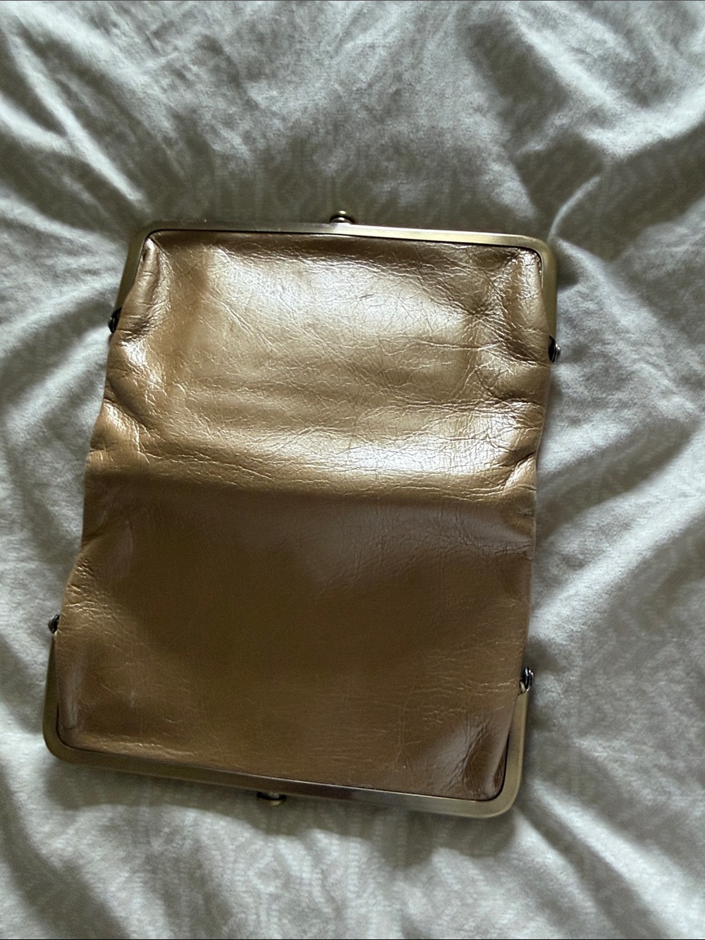 HOBO Gold Metallic Frame Clutch Wallet - Picture 7 of 13